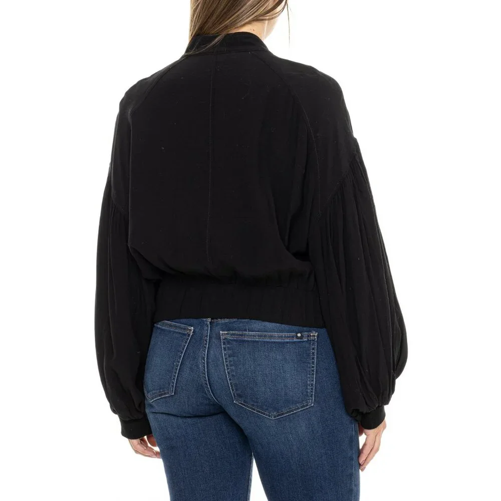 Free People On Pointe Bomber Women's Jacket, Black $168 retail NWT large - Picture 2 of 2